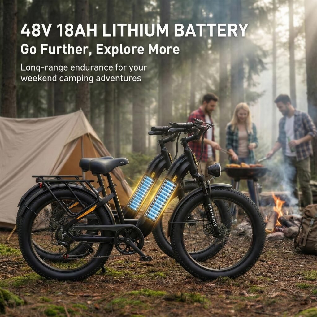 Sepado Fat Tire Electric Bike with 48V 18.5Ah removable lithium battery